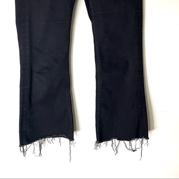 All Saints Heidi Cropped Flare Jeans Black Raw Hem Women’s Size 29 - Picture 4 of 12